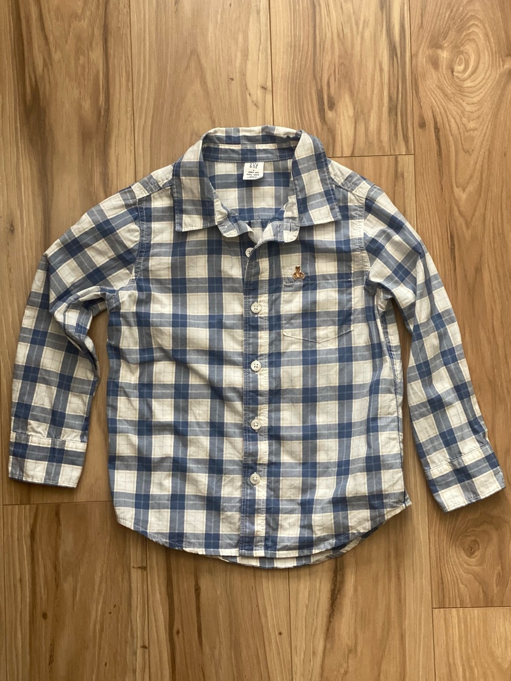Baby Gap Cotton Button-Down Plaid Long Sleeve Shirt - Size 4 Years